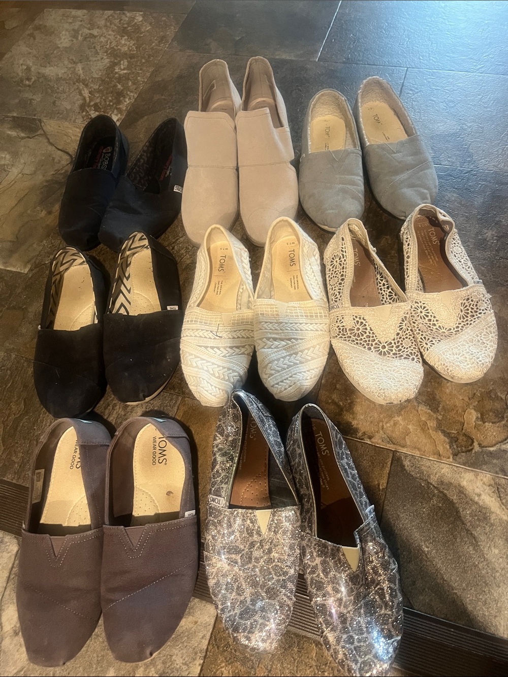 Toms Women's Mixed Neutral Slip-On Flats Pack - Black, Gray, Cream, Tan